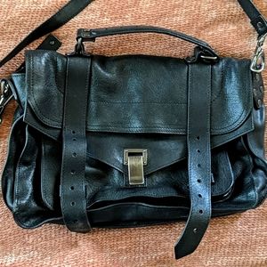 Proenza Schouler Black Leather Satchel Bag